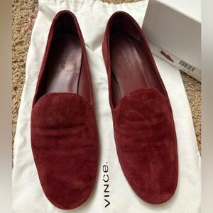 Vince Women's Burgundy Suede Flats
